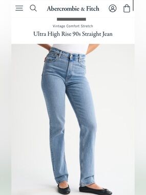 Abercrombie & Fitch Light Blue Ultra High Rise Straight Jeans